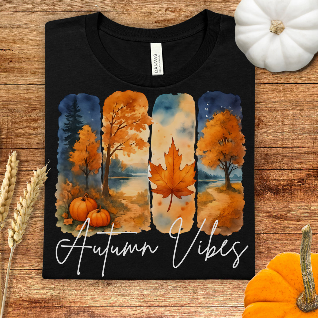 Autumn Vibes Watercolor Brush Stroke Fall T-Shirt