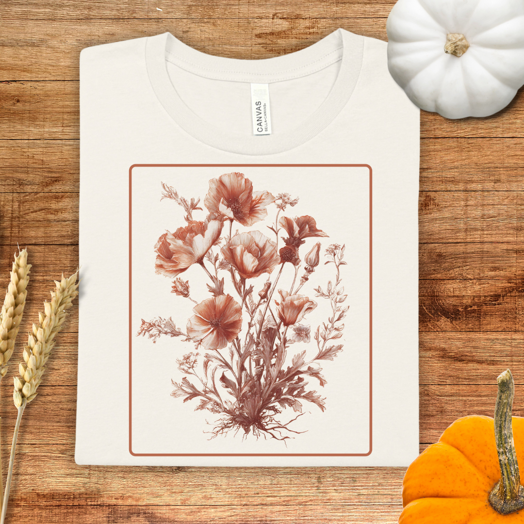 Floral Art Graphic T-Shirt