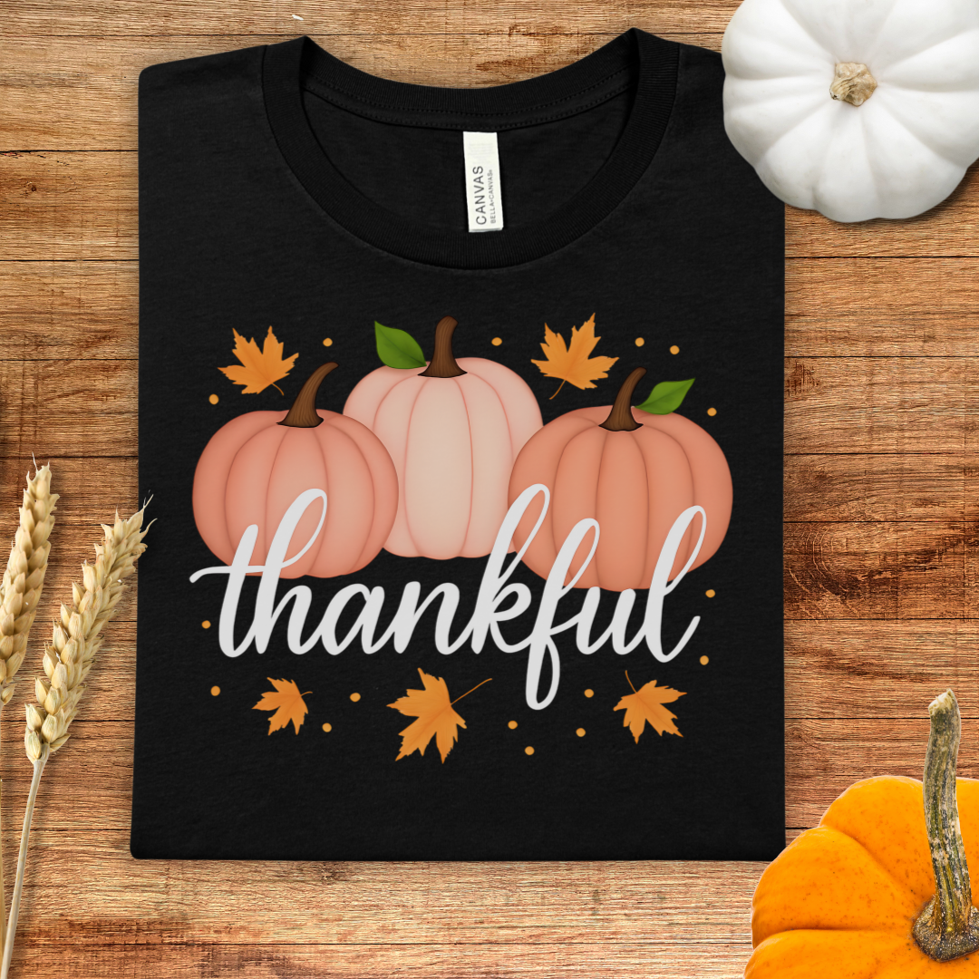 Thankful Pink Pumpkin Fall T-Shirt