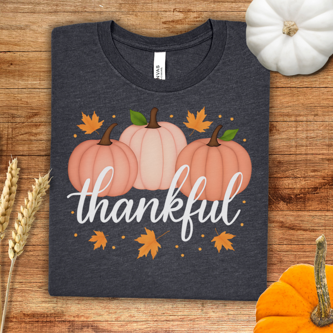 Thankful Pink Pumpkin Fall T-Shirt