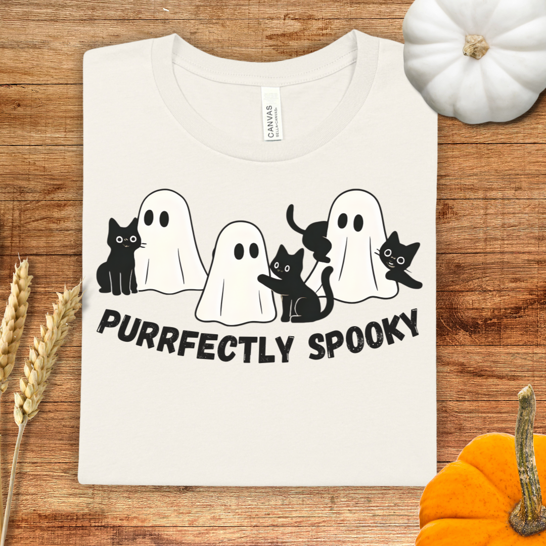 Purrfectly Spooky Halloween T-Shirt