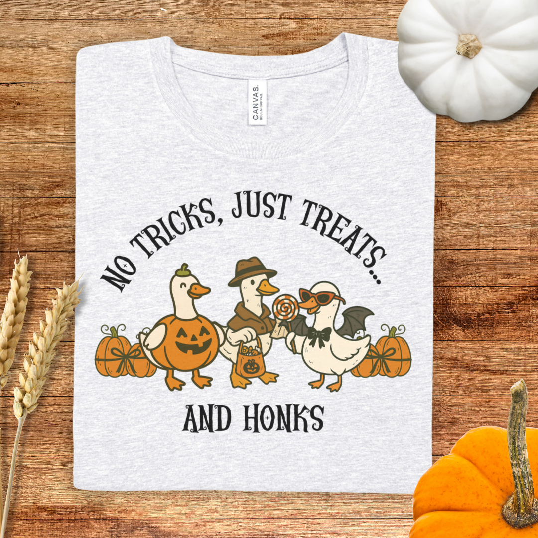 No Tricks, Just Treats.... and Honks Goose Halloween T-Shirt