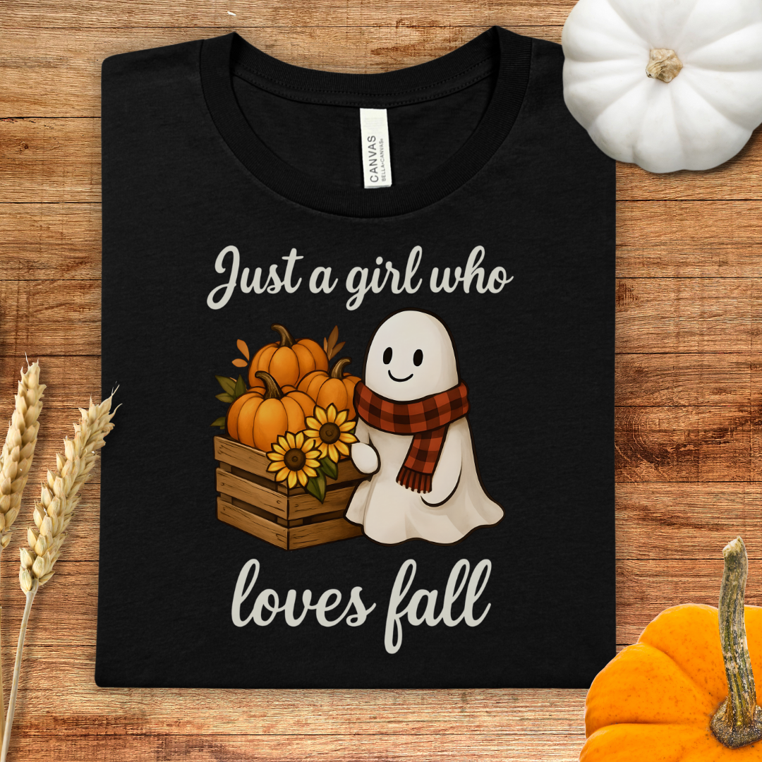 Just a Girl Who Loves Fall Halloween T-Shirt