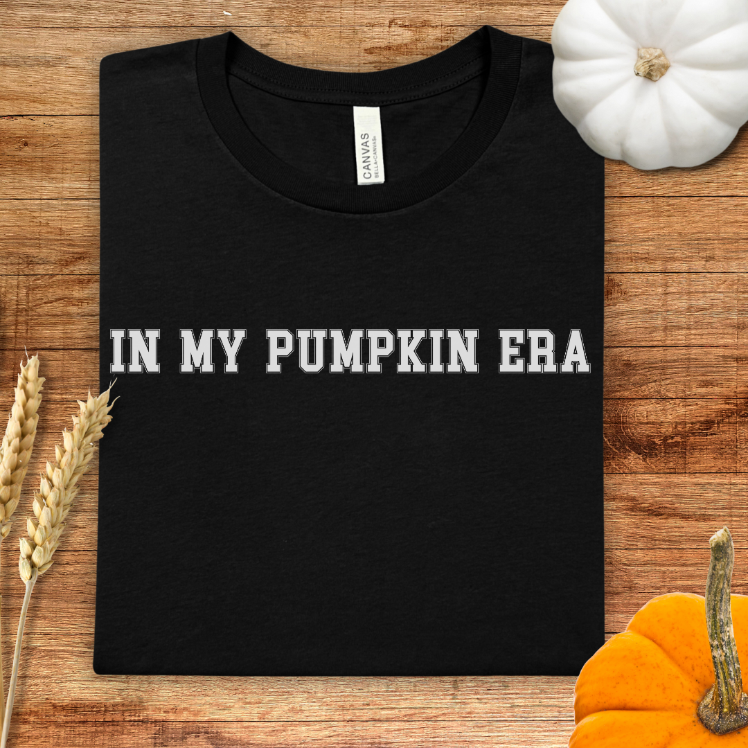 In my Pumpkin Era Varsity Style Fall T-Shirt