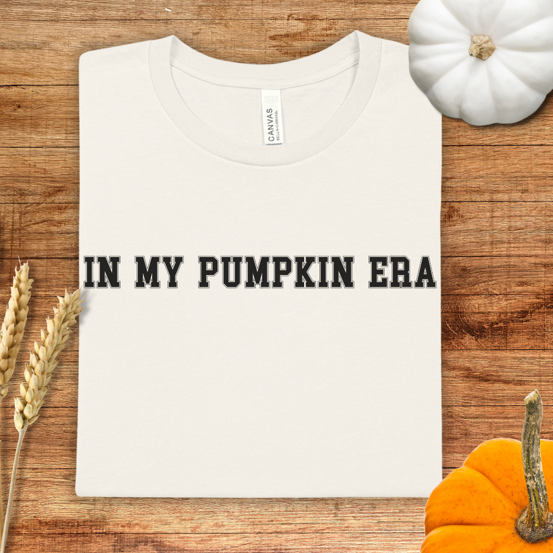 In my Pumpkin Era Varsity Style Fall T-Shirt