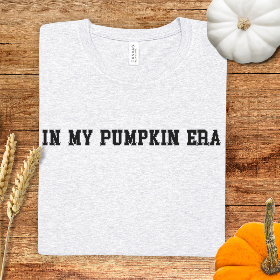 In my Pumpkin Era Varsity Style Fall T-Shirt
