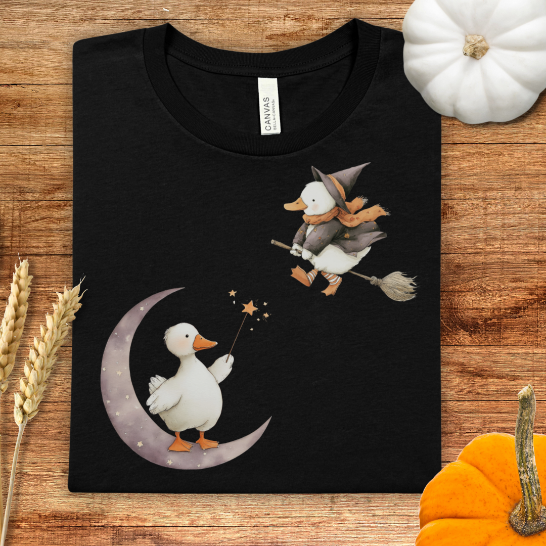Magical Witch and Duck Halloween T-Shirt
