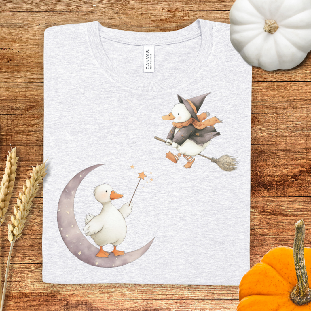 Magical Witch and Duck Halloween T-Shirt