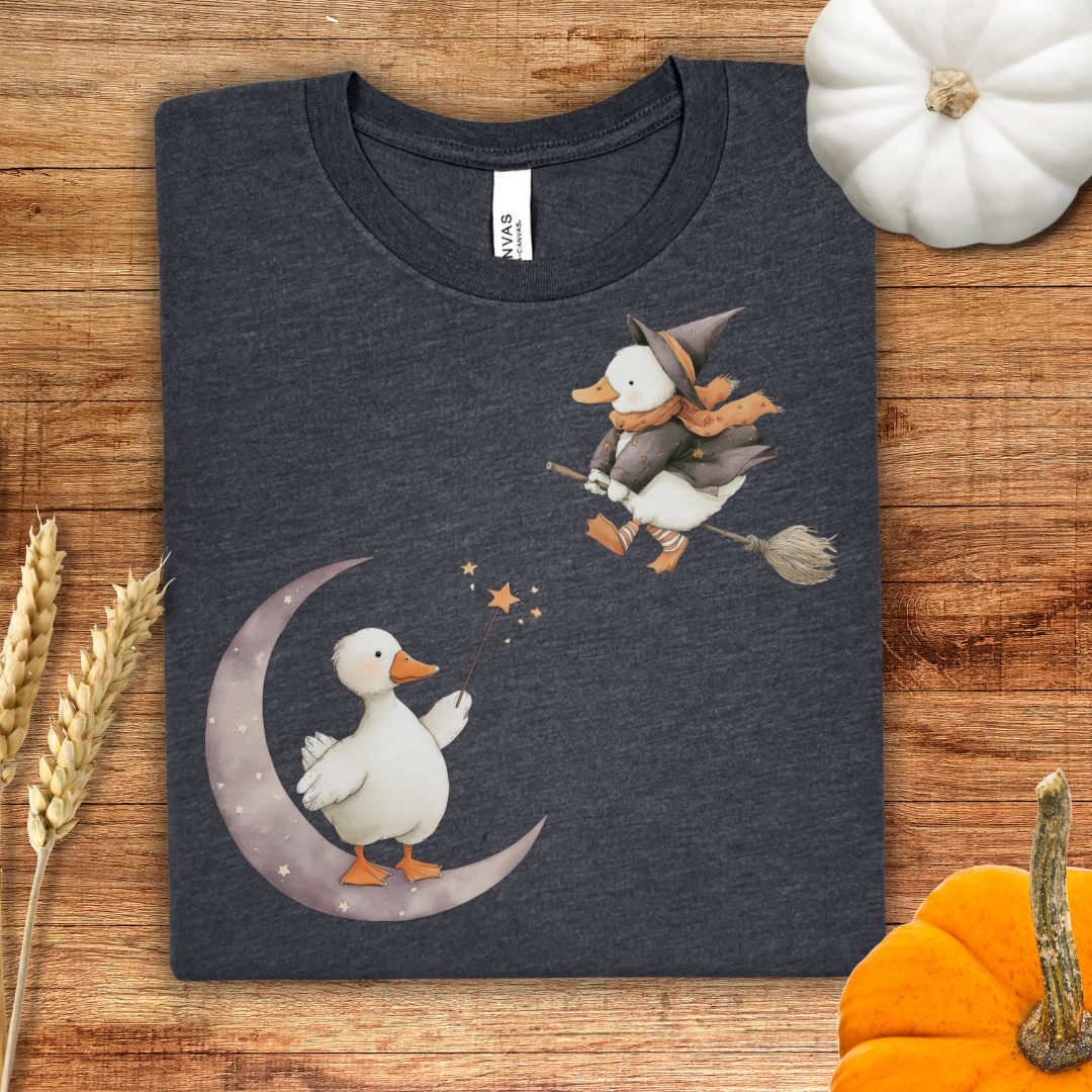 Magical Witch and Duck Halloween T-Shirt