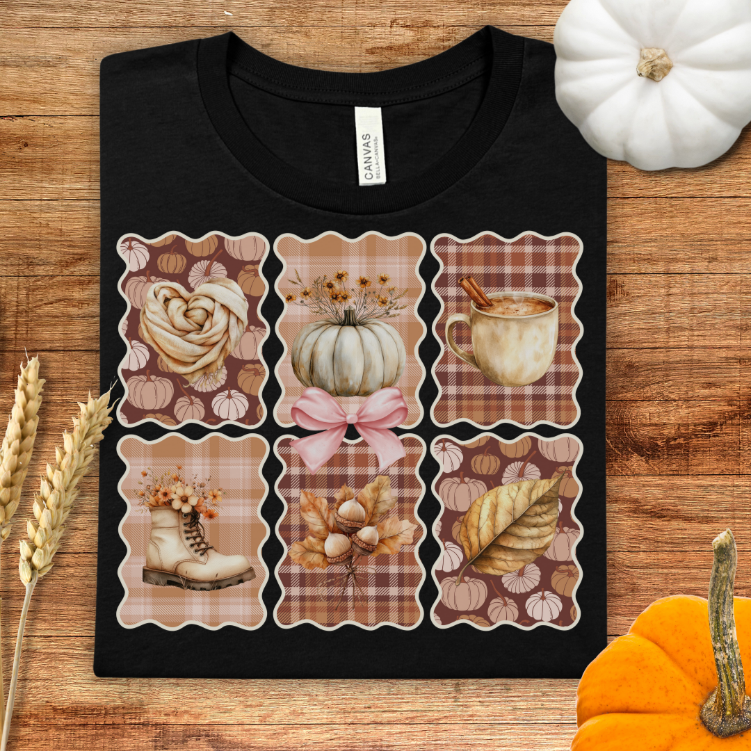 Cozy Autumn Coquette Graphic Fall T-Shirt