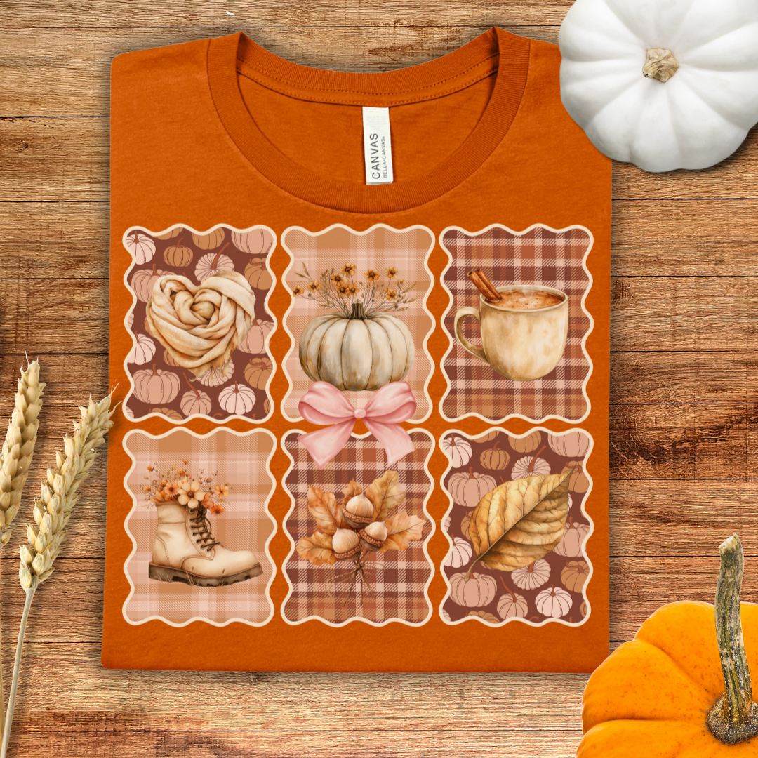 Cozy Autumn Coquette Graphic Fall T-Shirt