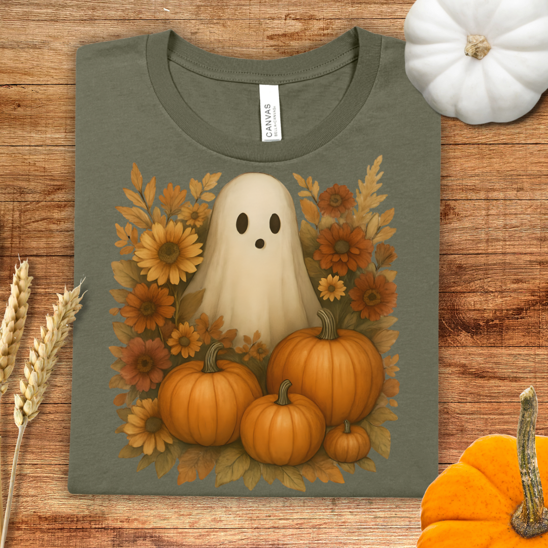 Fall Ghost and Florals T-Shirt