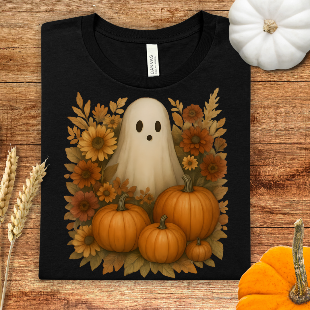 Fall Ghost and Florals T-Shirt