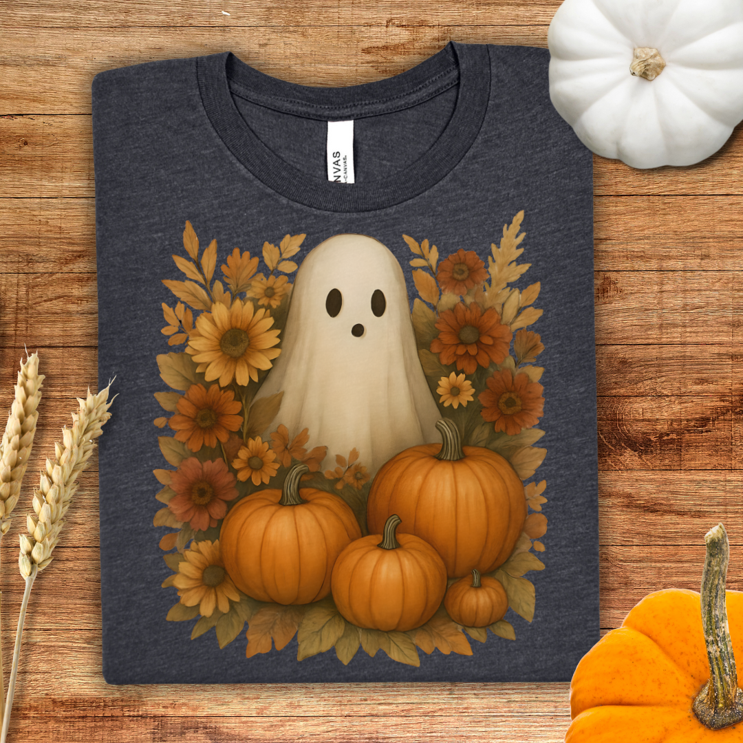 Fall Ghost and Florals T-Shirt