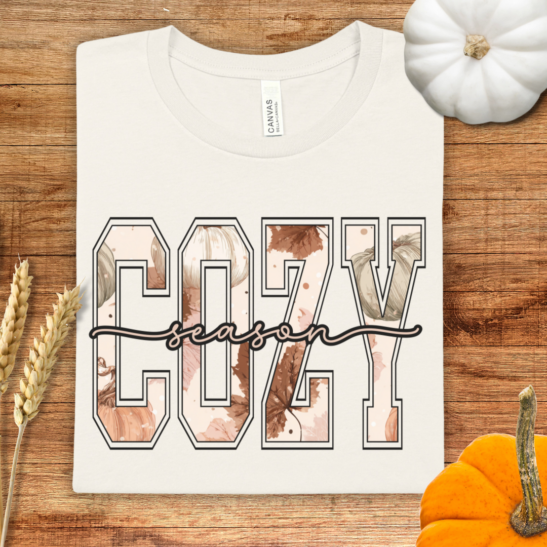 Cozy Season Patterned Fall T-Shirt