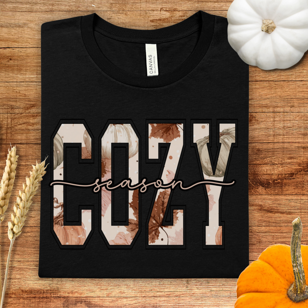Cozy Season Patterned Fall T-Shirt