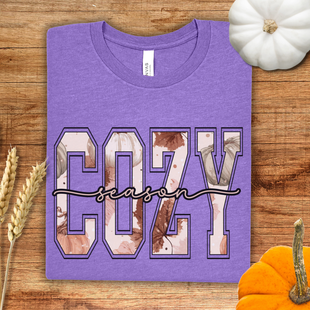 Cozy Season Patterned Fall T-Shirt