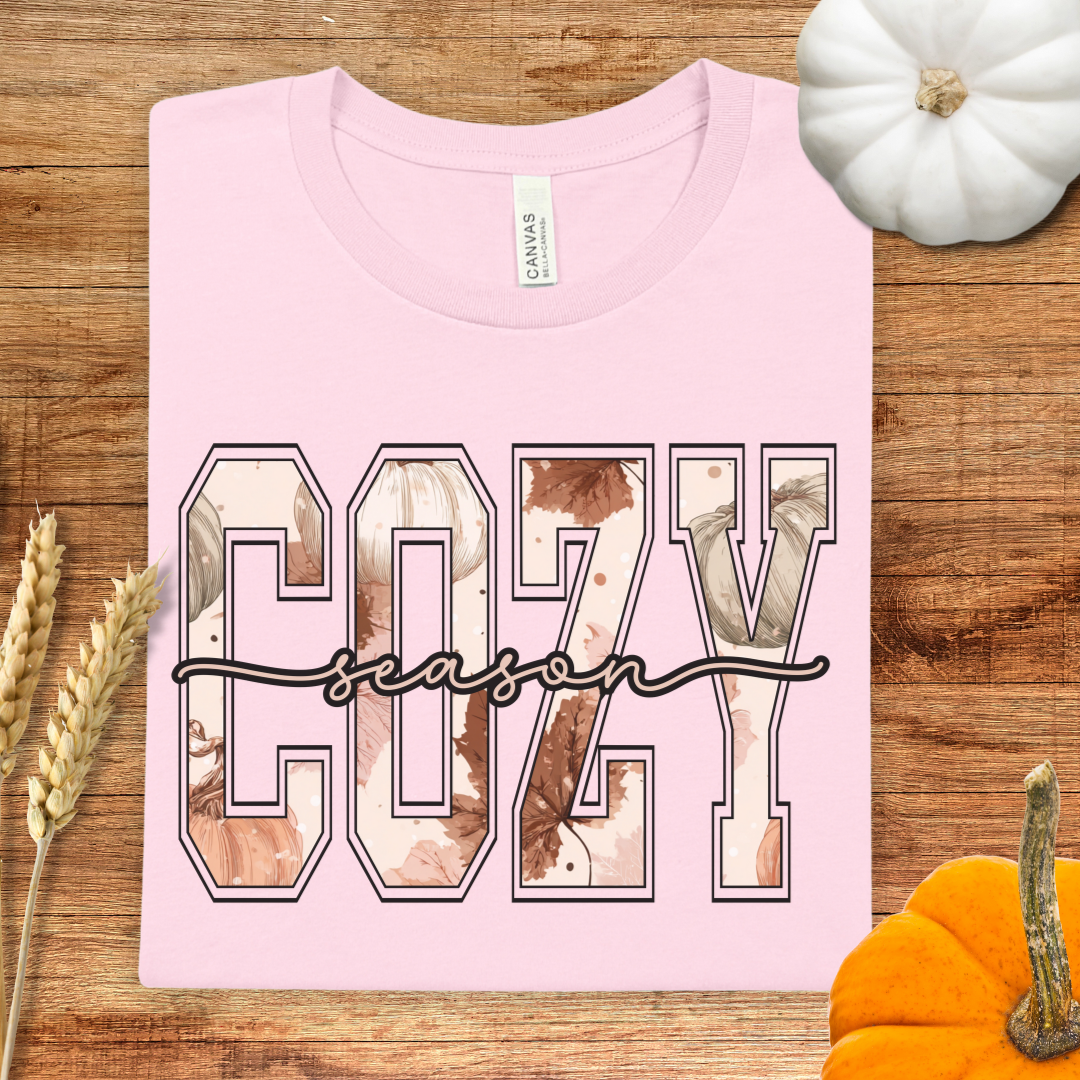 Cozy Season Patterned Fall T-Shirt