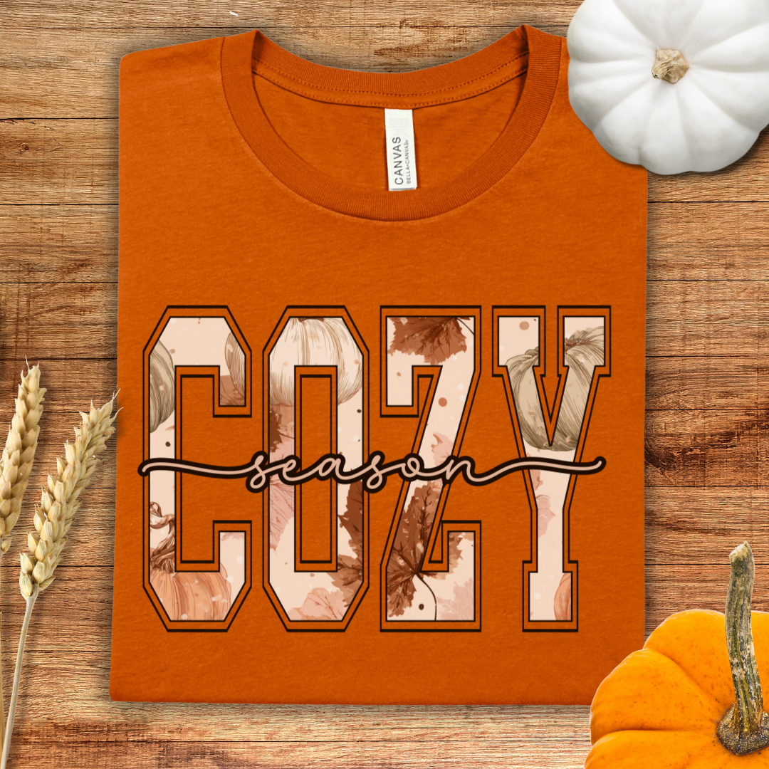 Cozy Season Patterned Fall T-Shirt