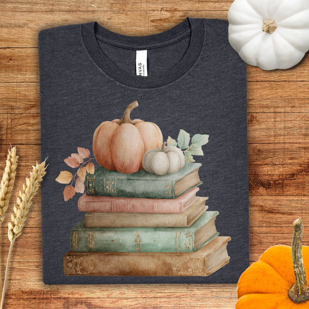 Fall Vibes Book Stack T-Shirt