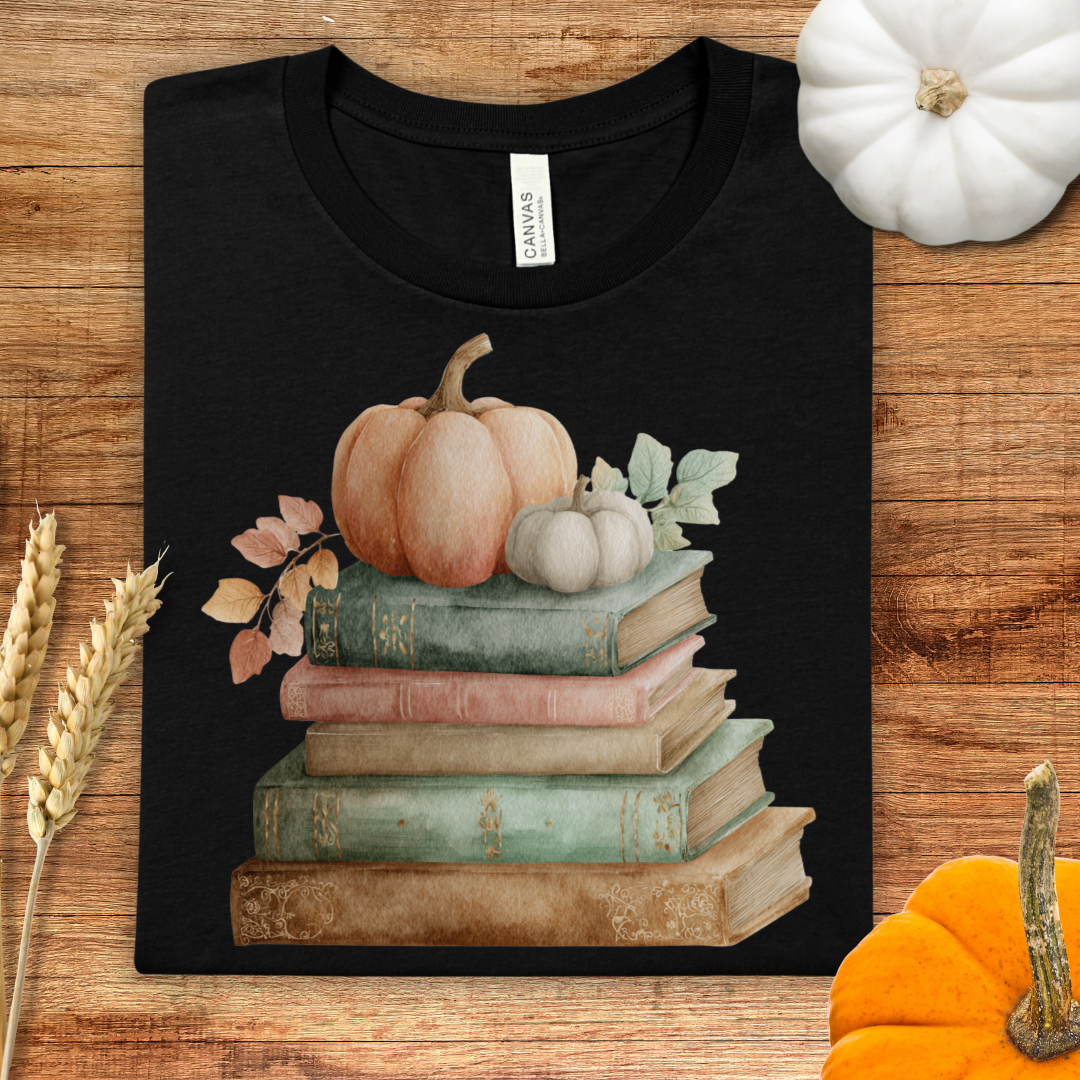 Fall Vibes Book Stack T-Shirt