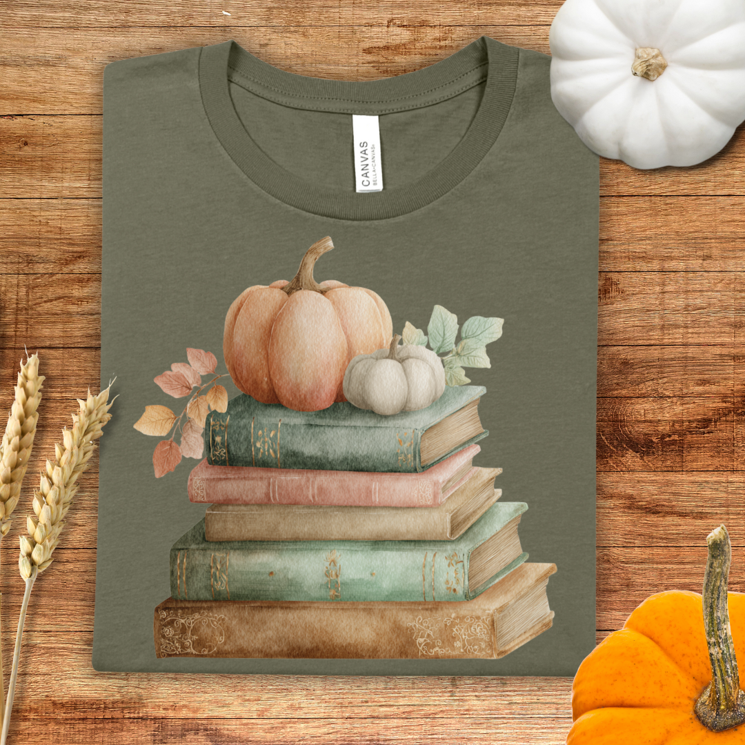 Fall Vibes Book Stack T-Shirt