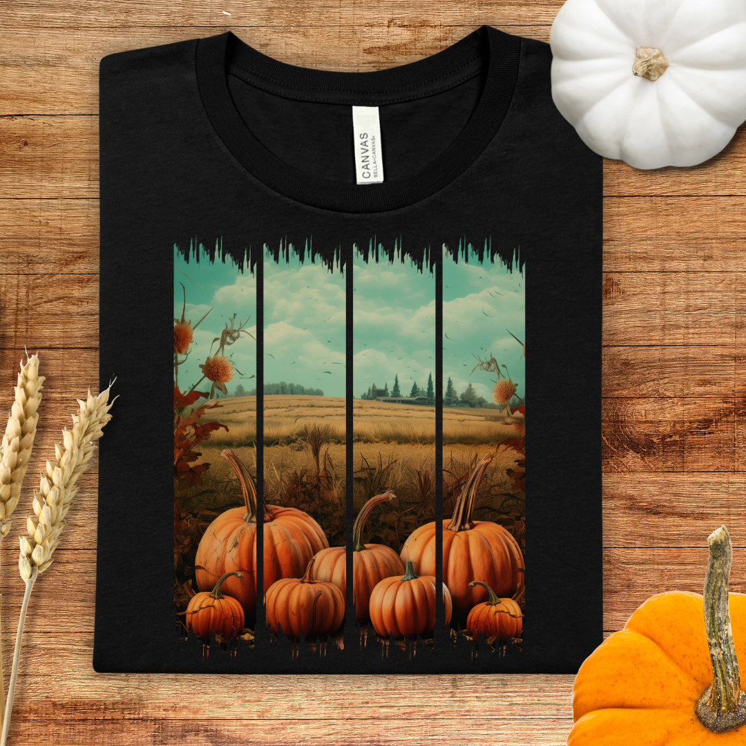 Vintage Harvest Pumpkin Brush Stroke Fall T-Shirt