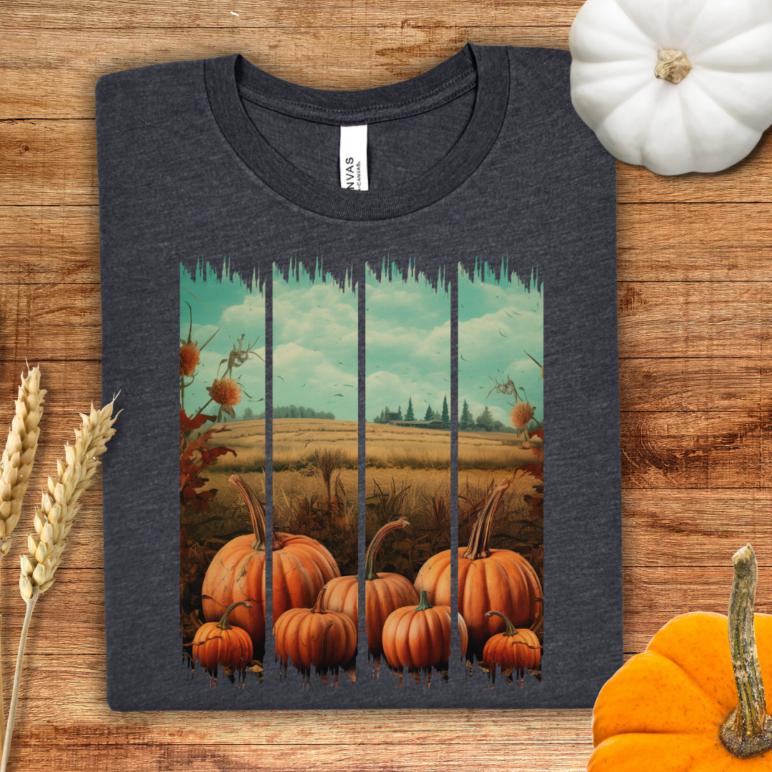 Vintage Harvest Pumpkin Brush Stroke Fall T-Shirt