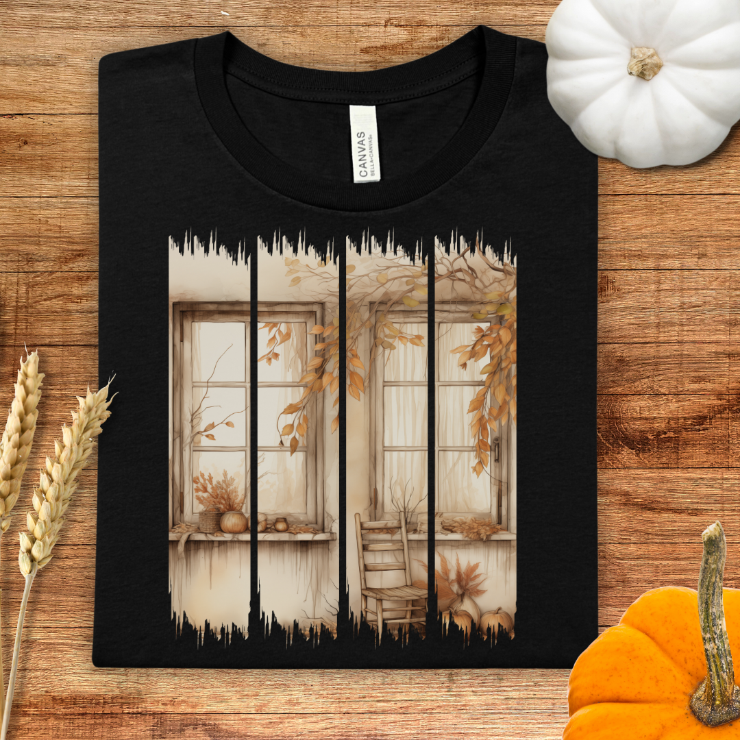 Cozy Autumn Front Porch Brush Stroke T-Shirt