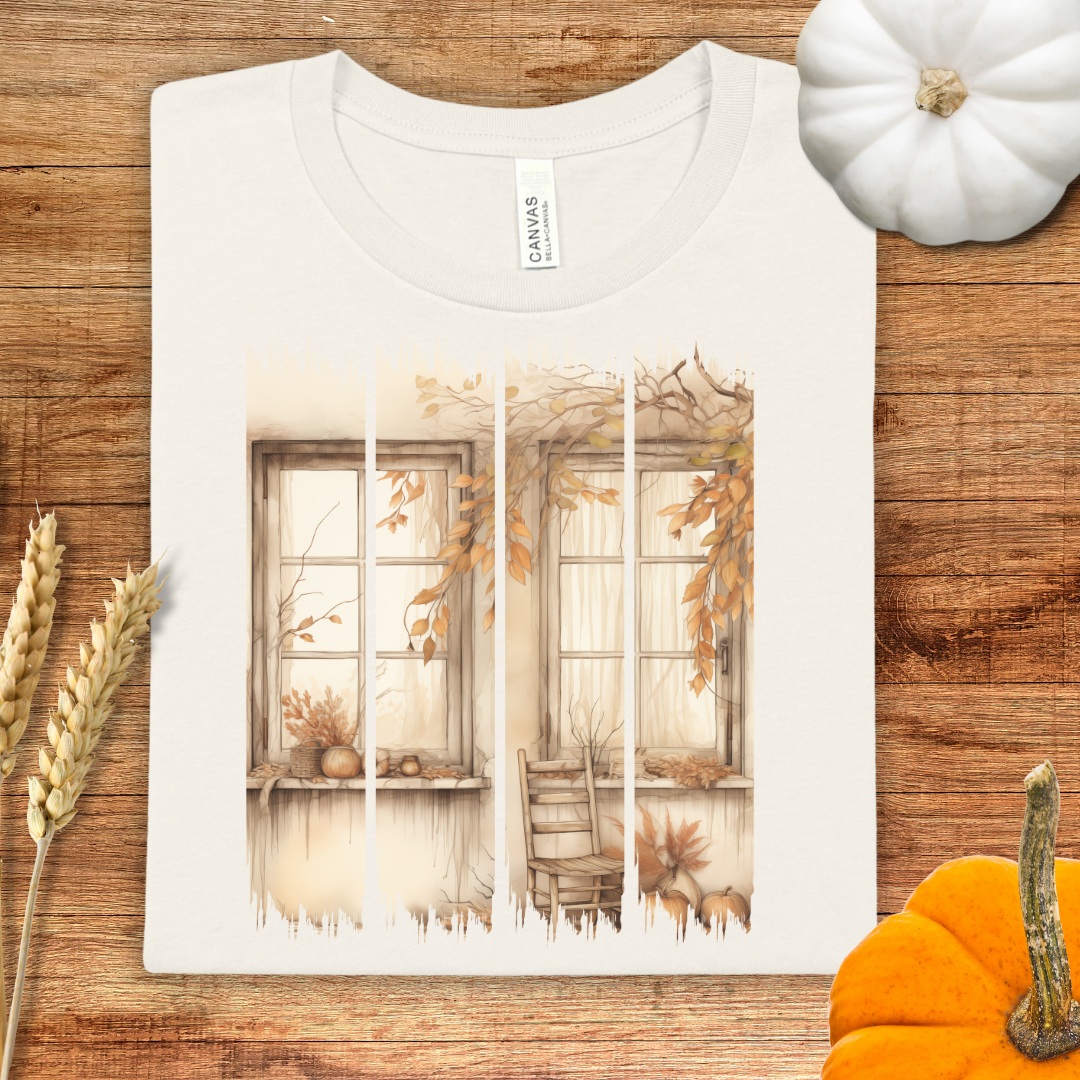 Cozy Autumn Front Porch Brush Stroke T-Shirt