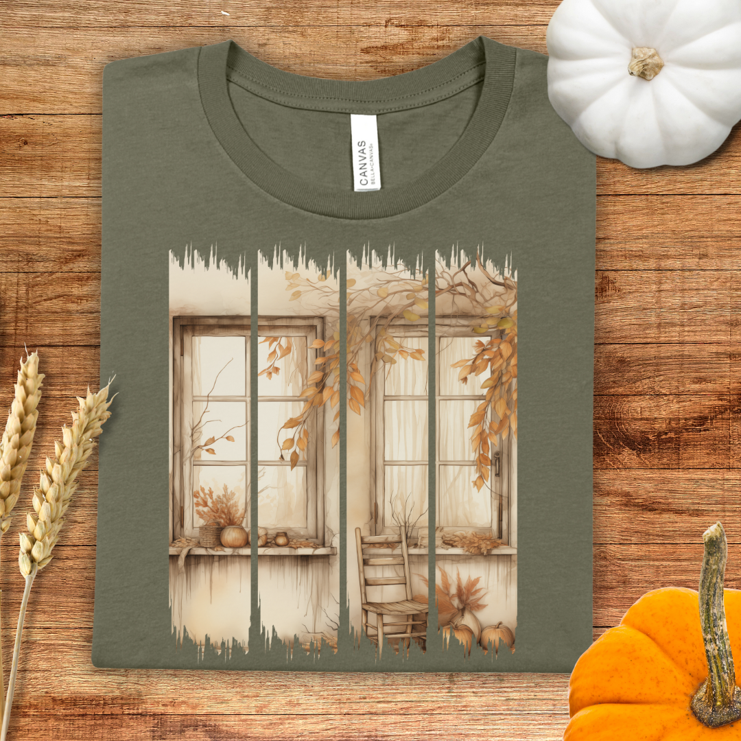 Cozy Autumn Front Porch Brush Stroke T-Shirt