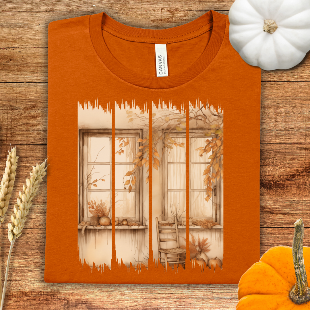 Cozy Autumn Front Porch Brush Stroke T-Shirt