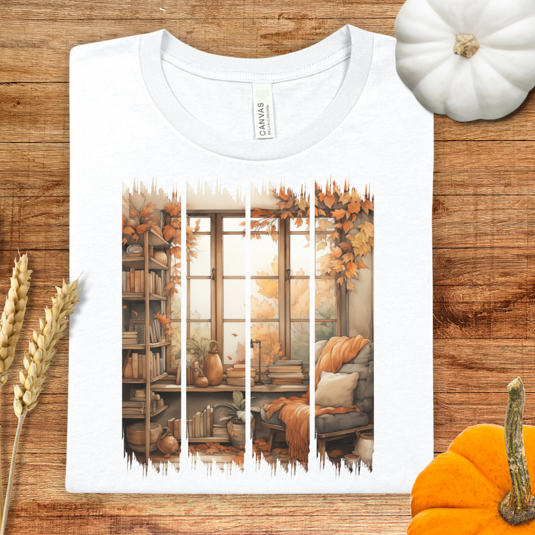 Cozy Window Seat Book Nook Brush Stroke T-Shirt