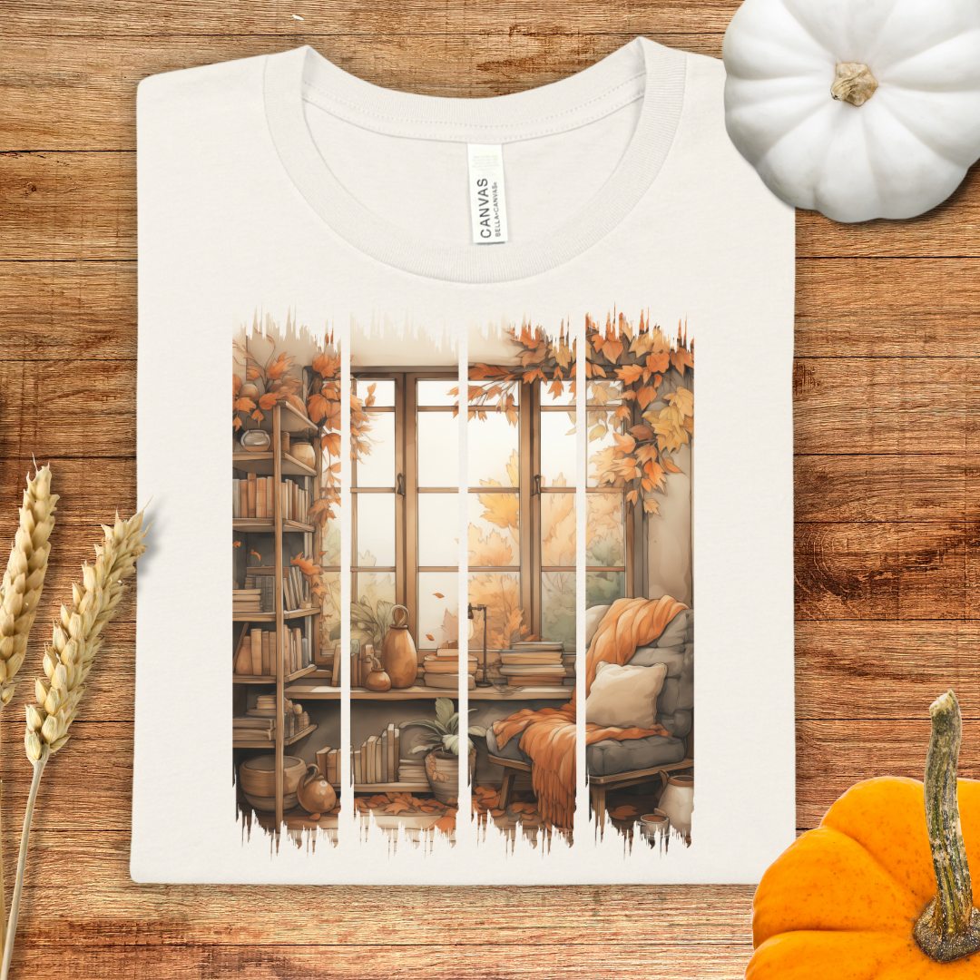 Cozy Window Seat Book Nook Brush Stroke T-Shirt