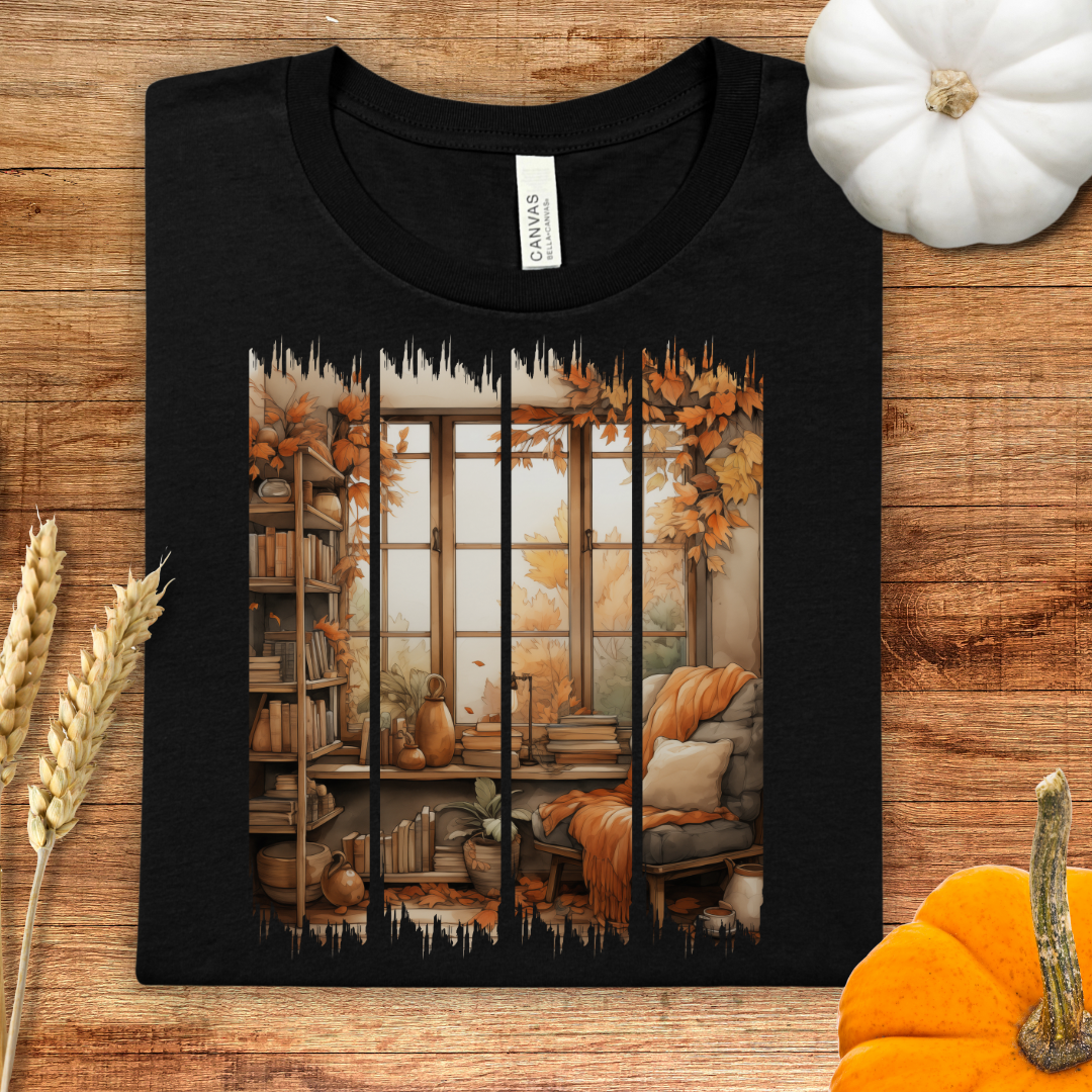 Cozy Window Seat Book Nook Brush Stroke T-Shirt