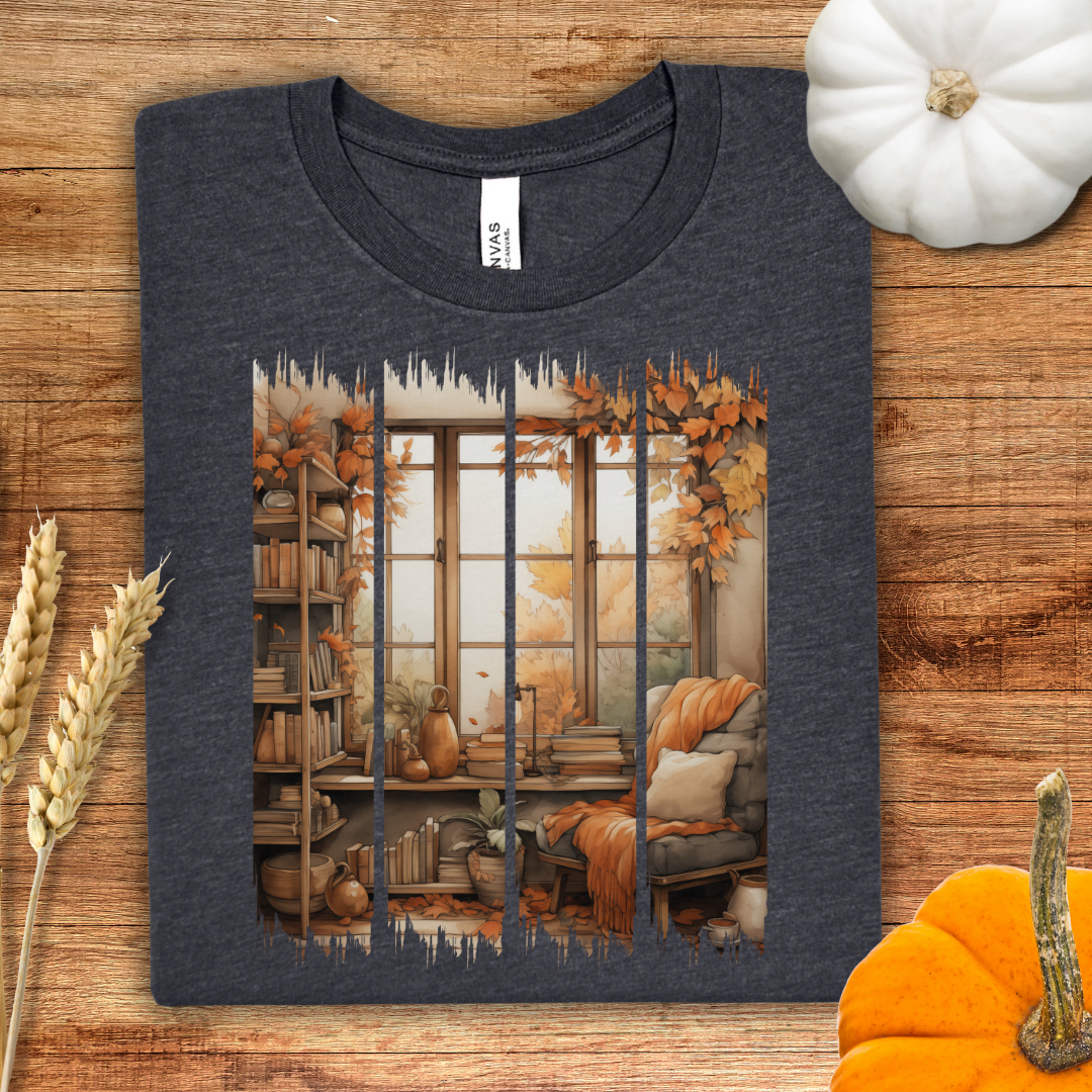 Cozy Window Seat Book Nook Brush Stroke T-Shirt