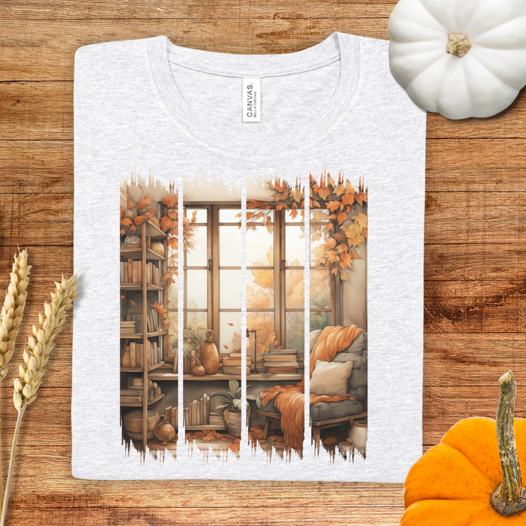 Cozy Window Seat Book Nook Brush Stroke T-Shirt