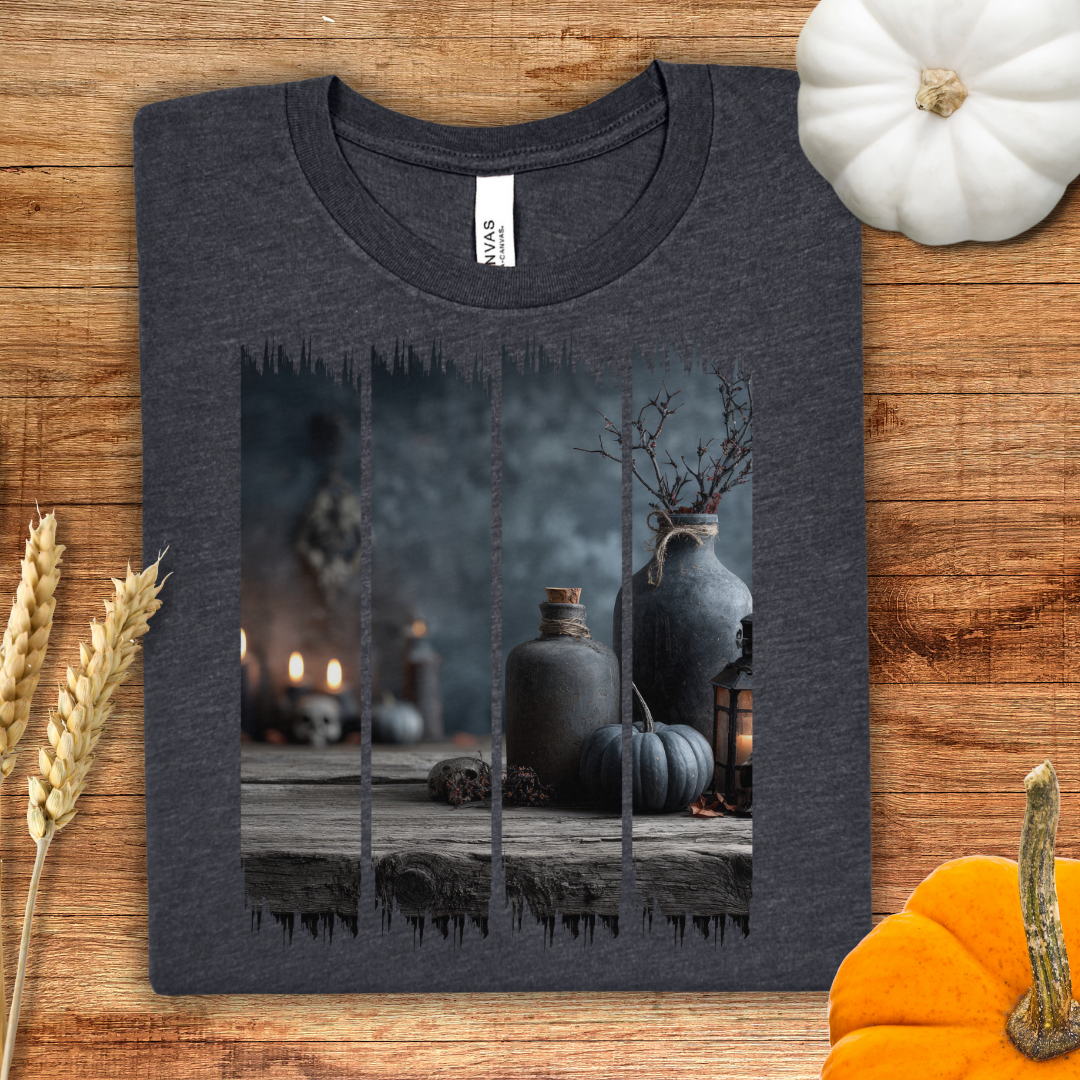 Graphic Halloween Table Brush Stroke T-Shirt
