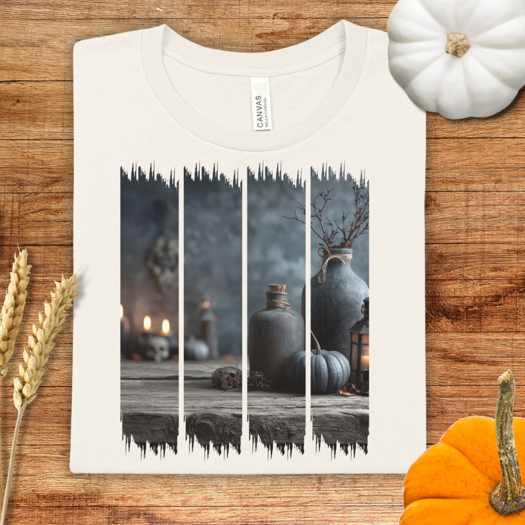 Graphic Halloween Table Brush Stroke T-Shirt
