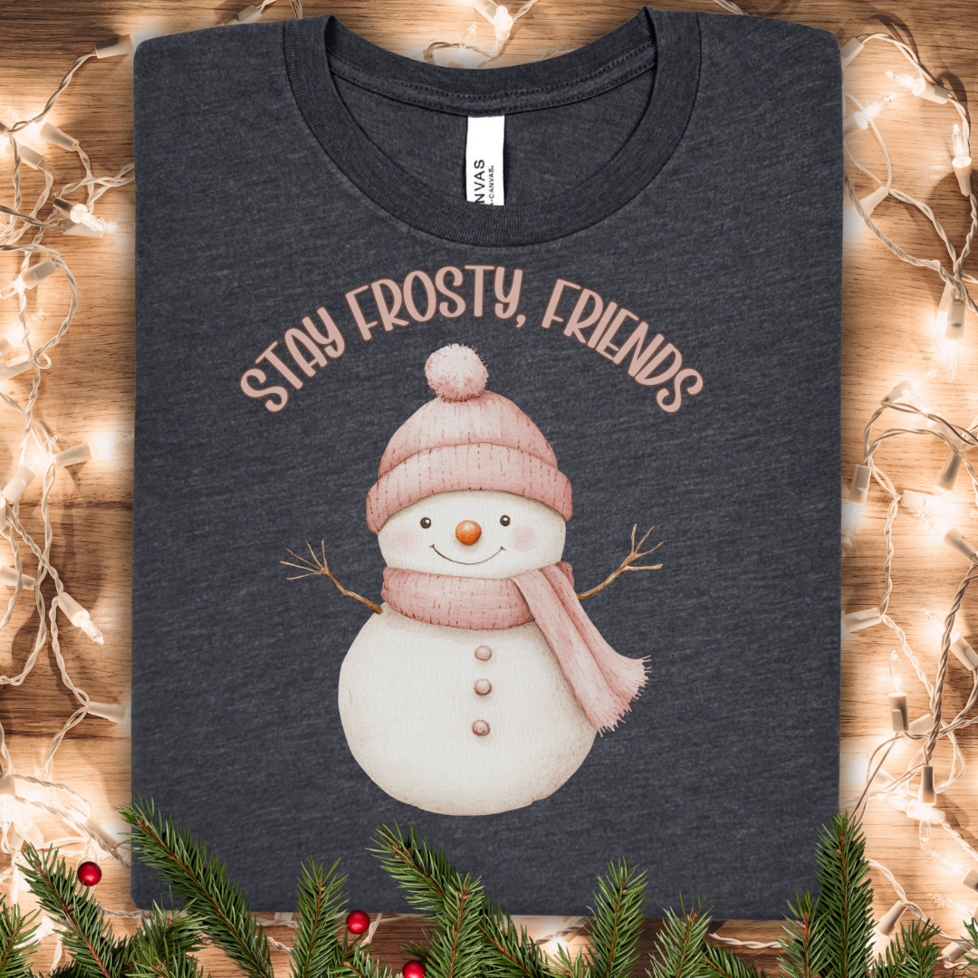 Stay Frosty, Friends Cute Pastel Snowman T-Shirt