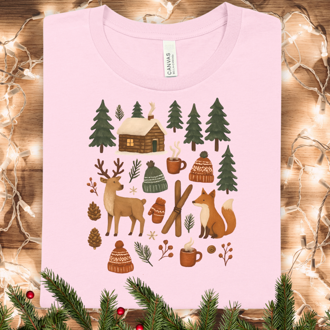 Cozy Rustic Winter Woodland Theme T-Shirt