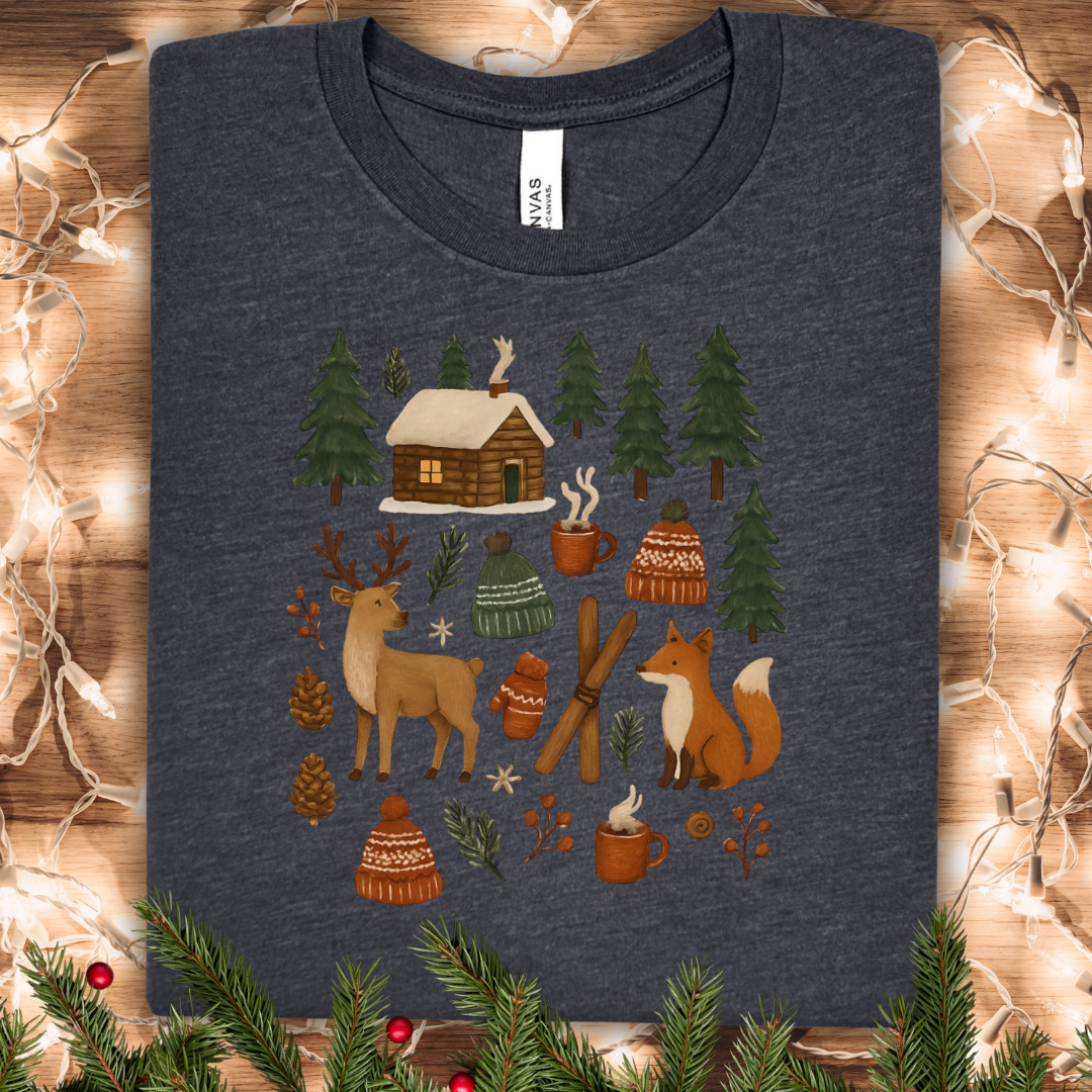 Cozy Rustic Winter Woodland Theme T-Shirt