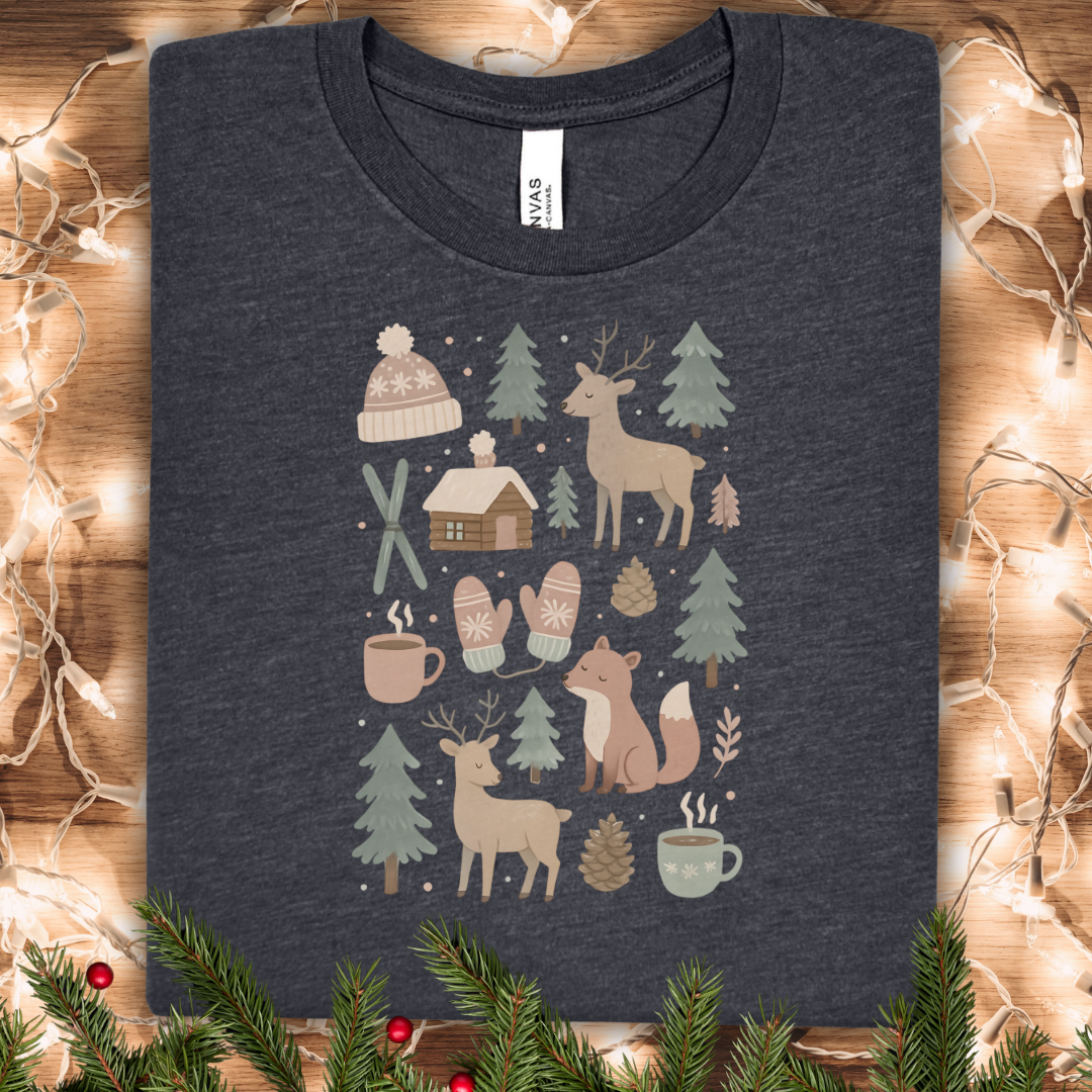 Cozy Pastel Winter Woodland T-Shirt