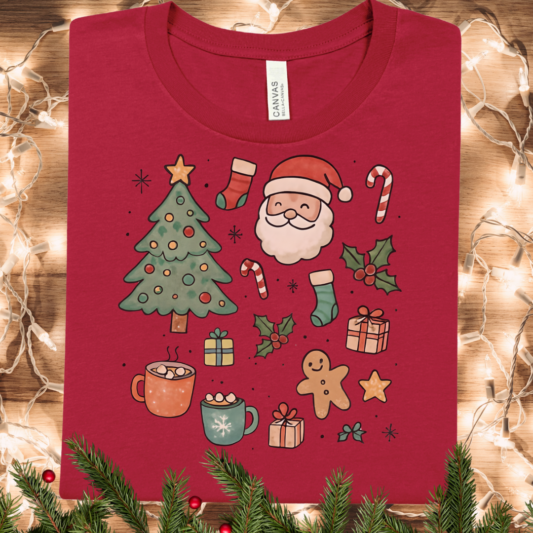 Festive Holiday Clip Art Christmas T-Shirt