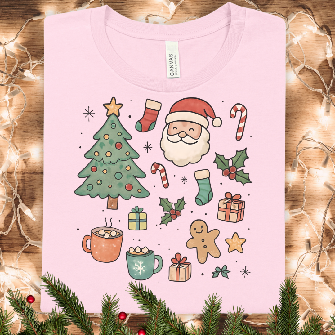 Festive Holiday Clip Art Christmas T-Shirt