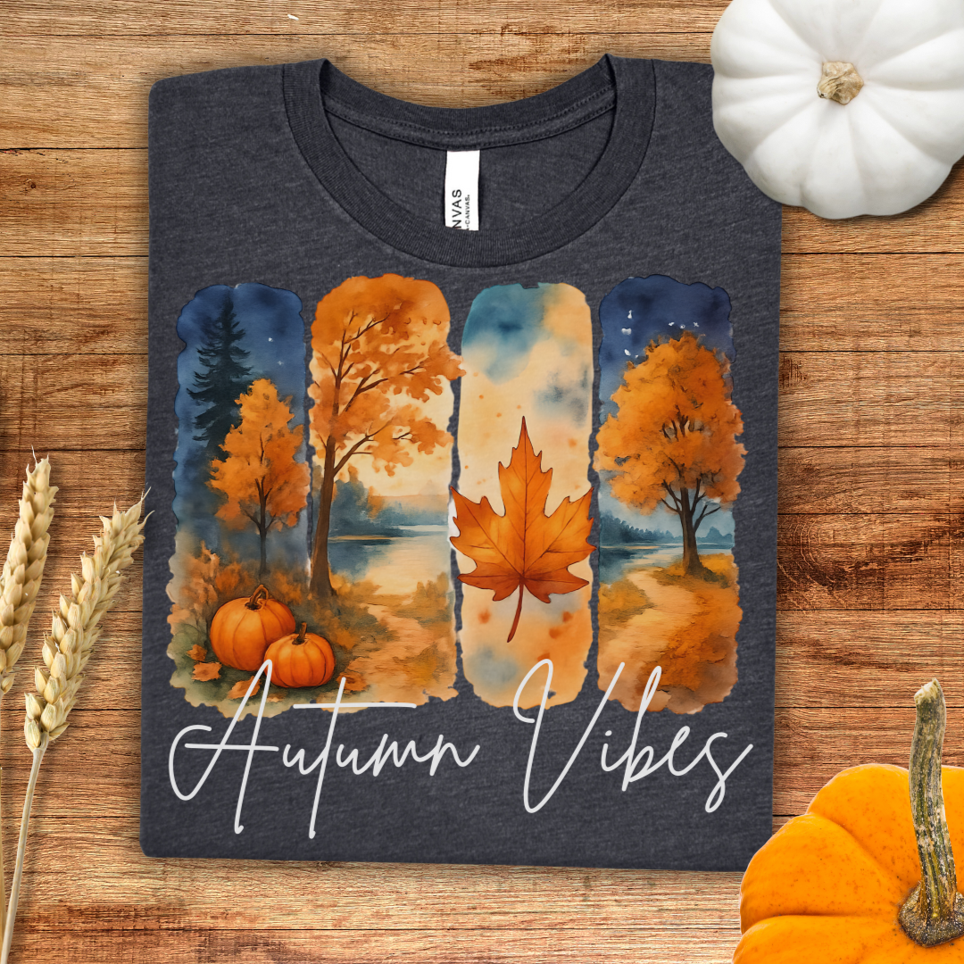 Autumn Vibes Watercolor Brush Stroke Fall T-Shirt