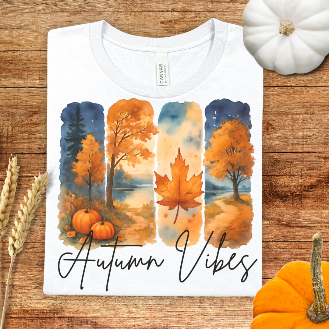 Autumn Vibes Watercolor Brush Stroke Fall T-Shirt
