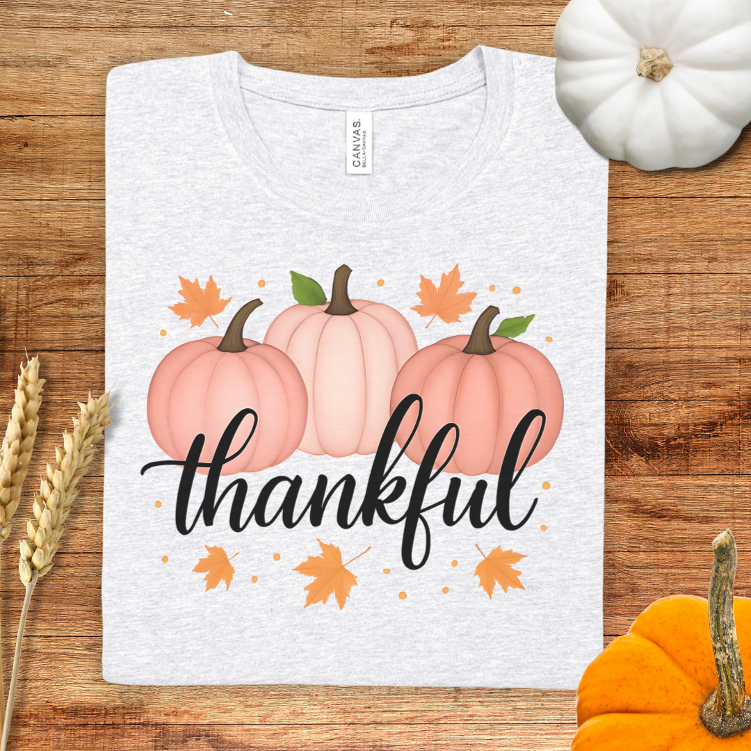 Thankful Pink Pumpkin Fall T-Shirt