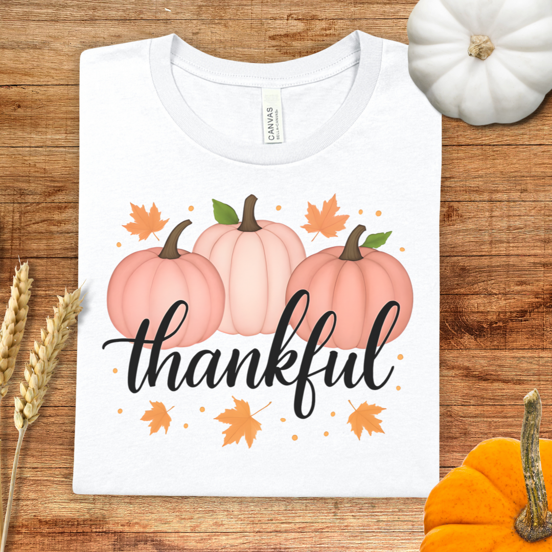 Thankful Pink Pumpkin Fall T-Shirt