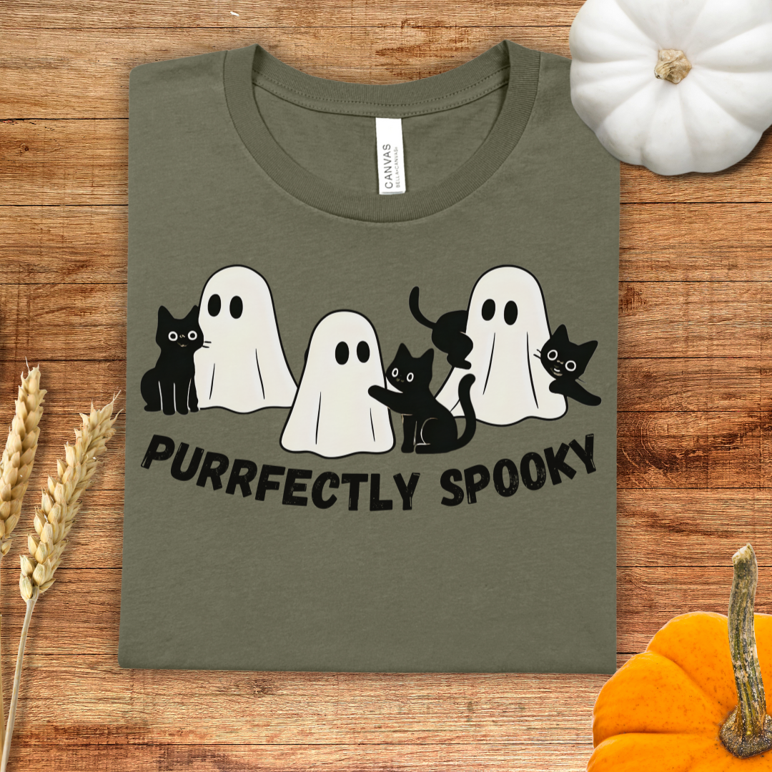 Purrfectly Spooky Halloween T-Shirt